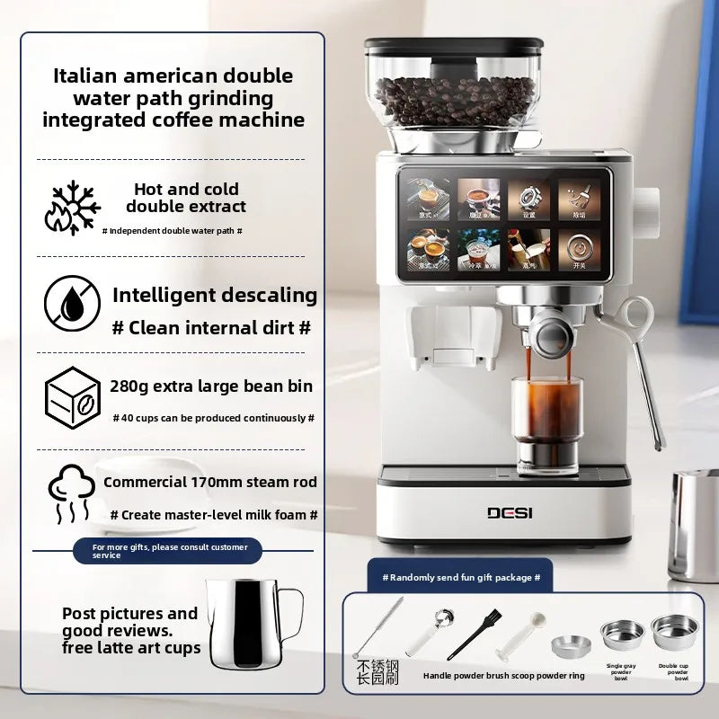 Grinding Integrated Hot and Cold Double Extract Semi-automatic Italian-American Home Office Small Coffee Machine