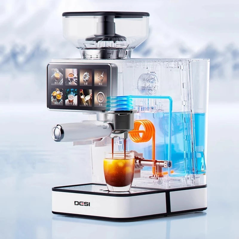 Grinding Integrated Hot and Cold Double Extract Semi-automatic Italian-American Home Office Small Coffee Machine