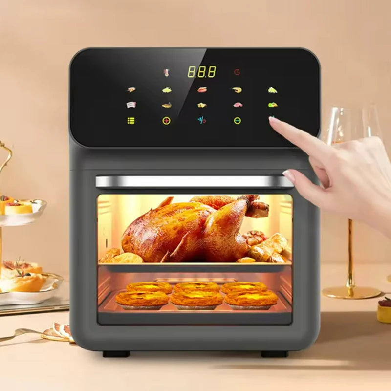 Electric Air Fryer Oil-Free Automatic Kitchen Convection Oven 360° Baking Deep Fryer for Household Use