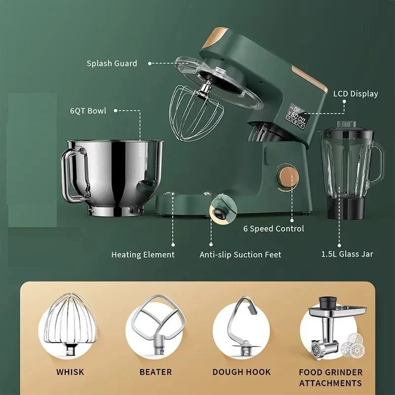 A Home Kitchen Electric Food Mixer Machine 5L-10L SUS304 Bowl Stand with Mixing Bowl & Dough Hook Factory Cust-omization
