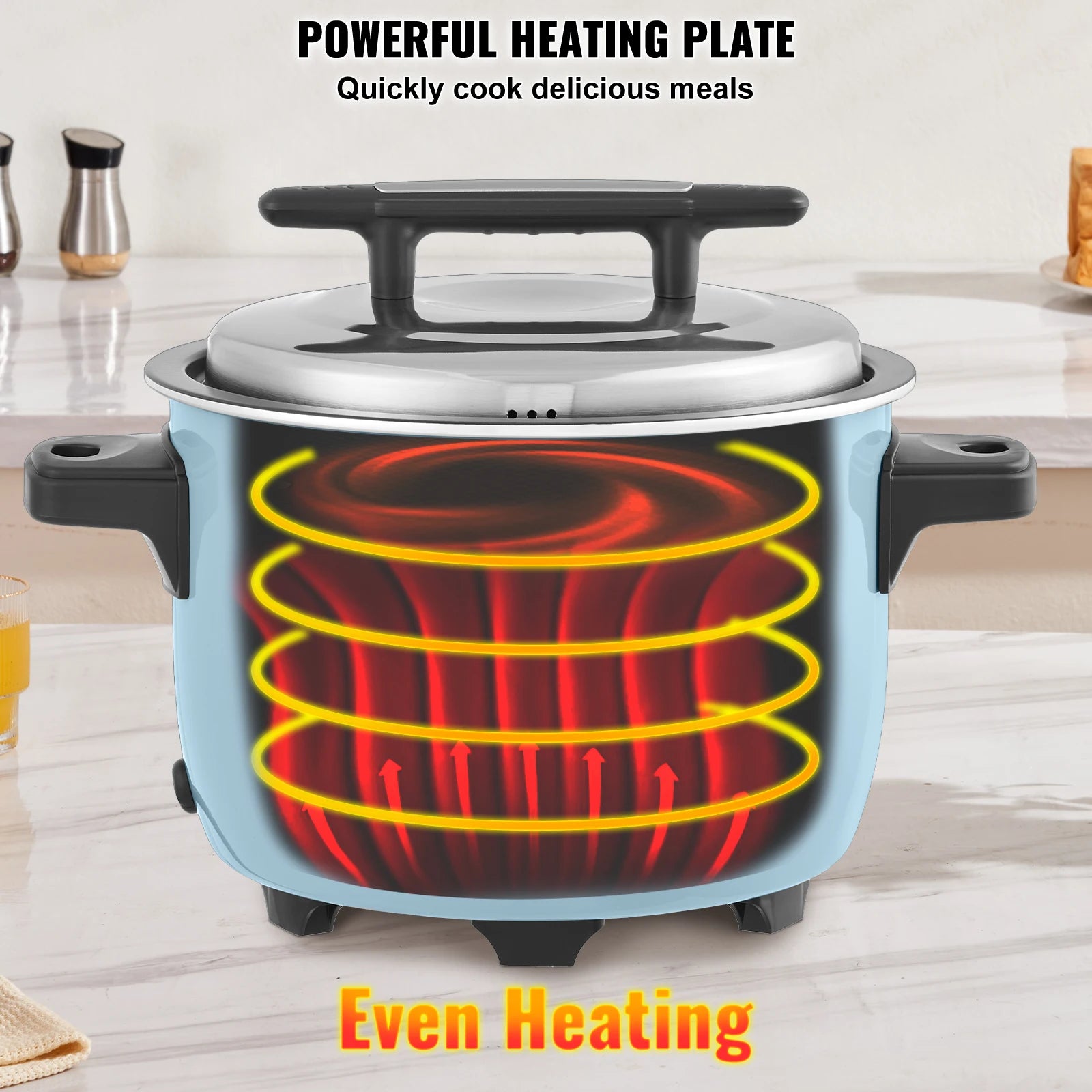 SucceBuy 8L 10L 13L Commercial Rice Cooker with Aluminium Nonstick Inner Pot 24-Hour Keep Warm for Restaurant Buffet