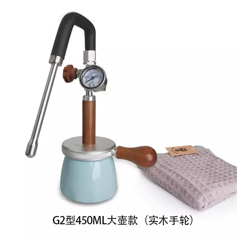 Espresso Steam Milk Frother Outdoor Travel Steam Milk Foam Pot for Coffee Latte Cappuccino Milk Foamer