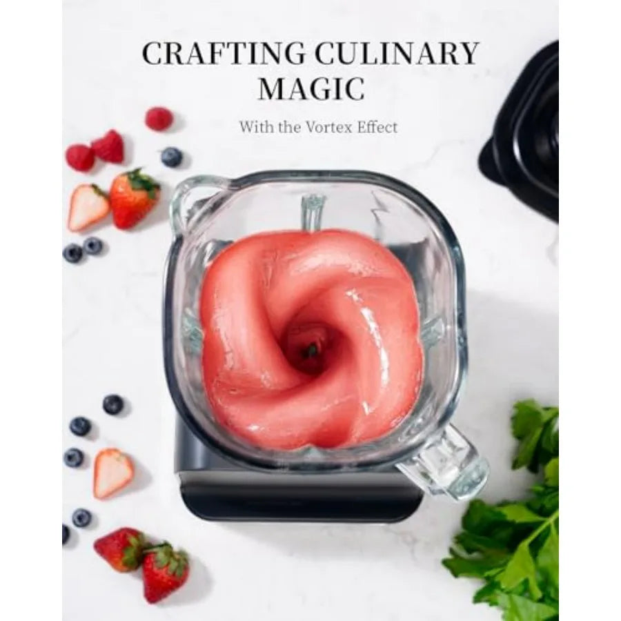 A Professional Smoothie Blender for Shakes 52oz Glass Jar Ice Crush Puree 9-Speed Touchscreen with Pulse 7 Functions Black