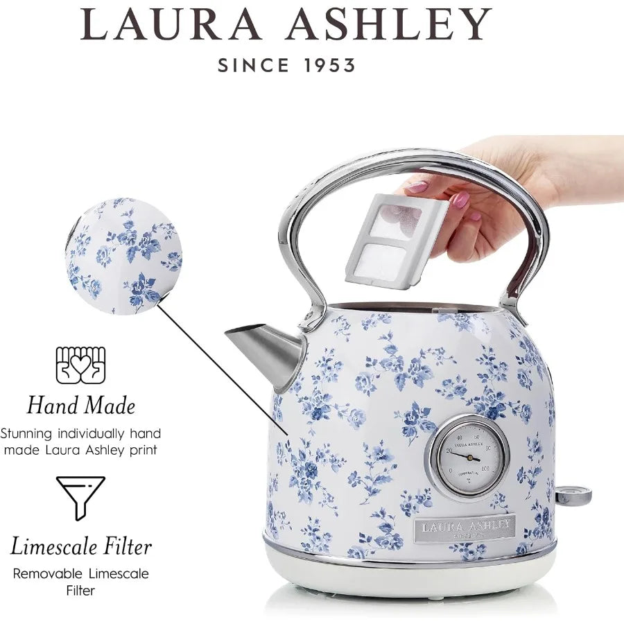 Stainless Steel Electric Kettle 1.7L 1500W Rapid Boil for Water Heating Cordless Tea Kettle Auto Shut Off Overheat Protection