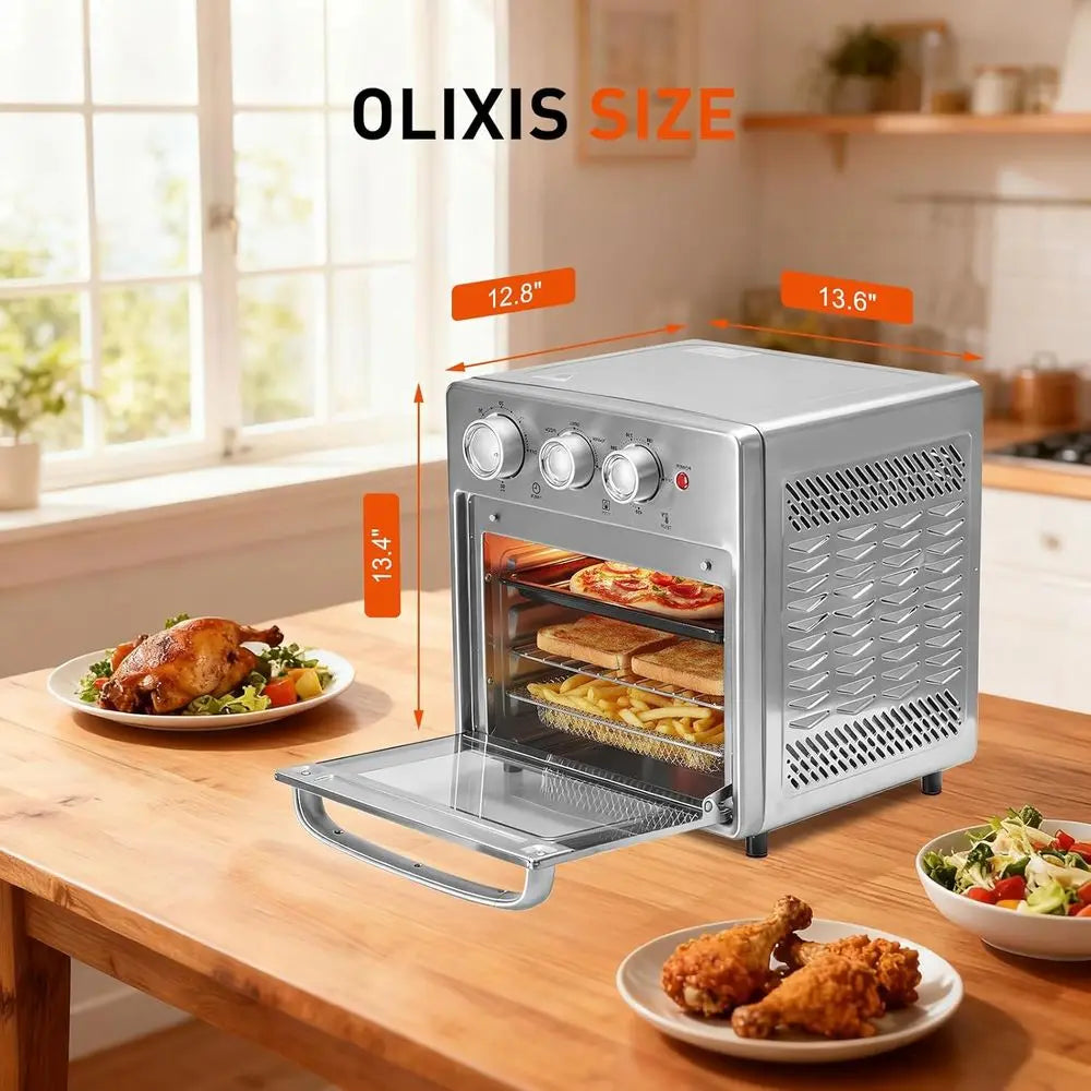 Toaster Oven Combo, A Countertop Oven , 5 Functions in 1, 4 Accessories Included, Stainless, Up to 450°