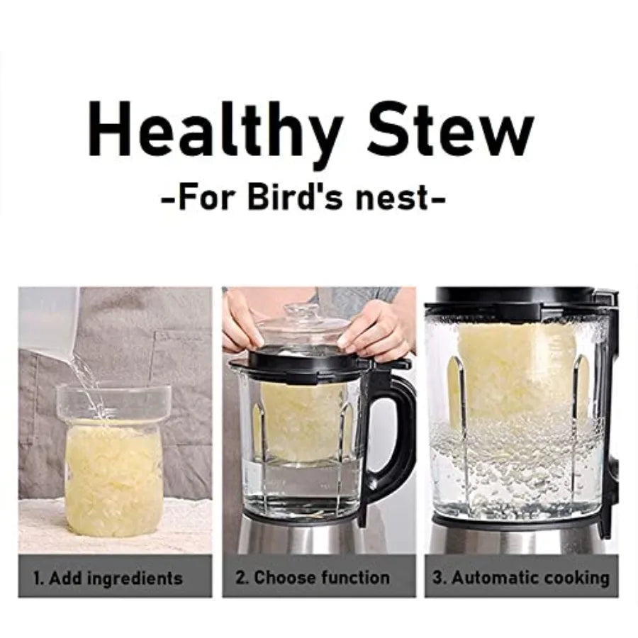 Cooking Blender Hot and Cold Blender for Soy Milk Juice Soup Maker with Stew Pot 1.75L 59 Oz 1200W Black