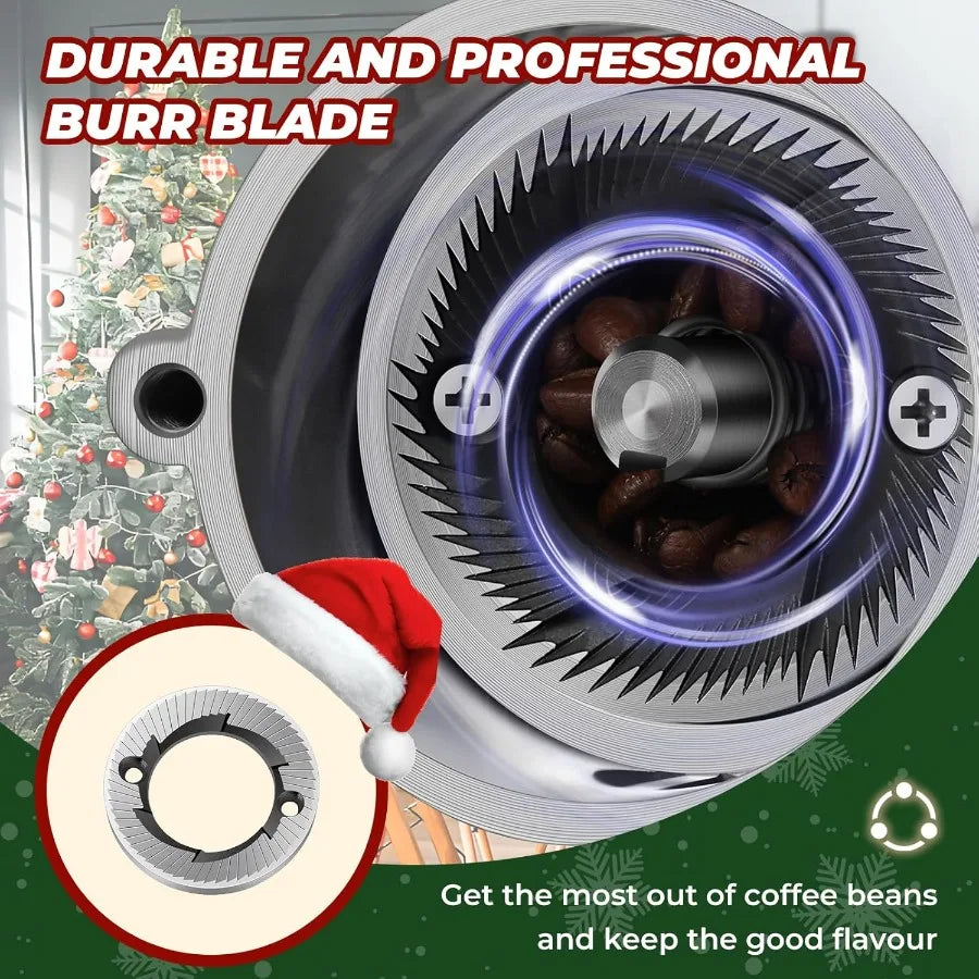 Burr Coffee Grinder Electric Espresso Grinder Commercial Homeuse Silent Small Coffee Bean Grinder with Hopper Adjustable Grind