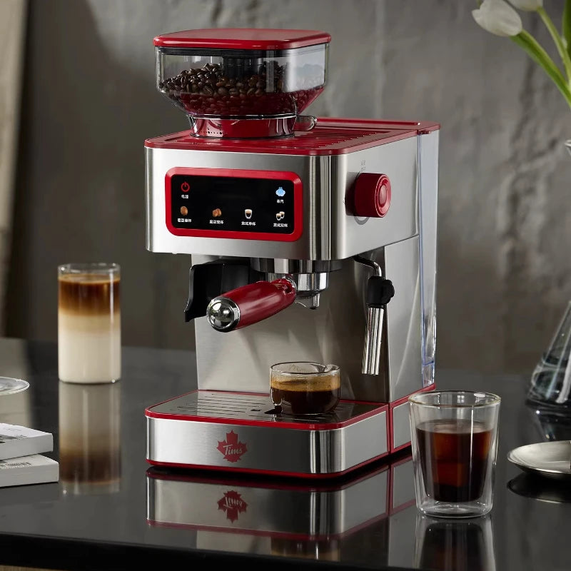 An Italian-style Coffee Machine with Integrated Grinder, Small Household Fully/semi-automatic Gift