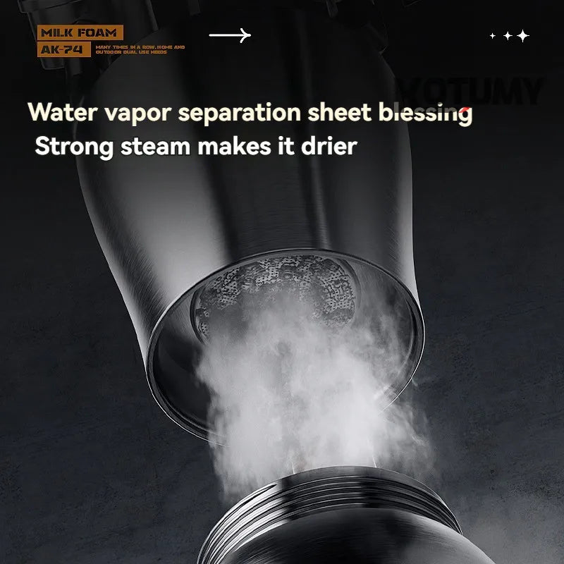 The AK74 steam milk frother household outdoor camping coffee frother, portable milk frother