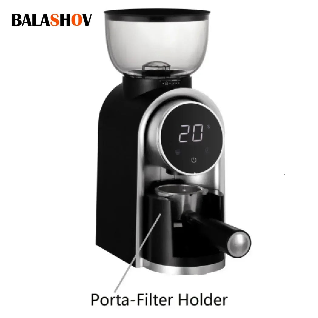 Electric Burr Coffee Grinder Automatic Precision Mill Espresso Drip Pour Over American Coffee Transparent Bean Storage Container