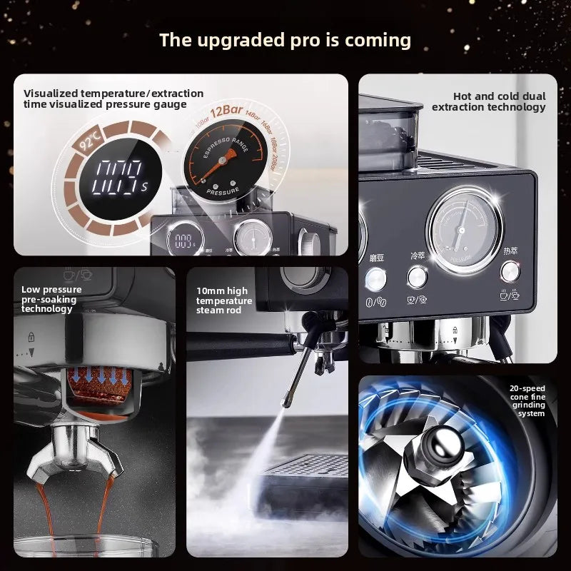 An Italian-style Coffee Machine Semi-automatic Household Small Extraction and Grinding Integrated