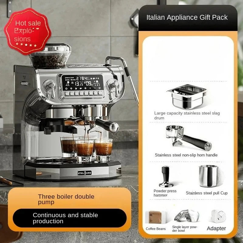 A Home and Commercial Use Full & Semi Automatic Italian Instant Bean Grinding All-in-One Coffee Machine