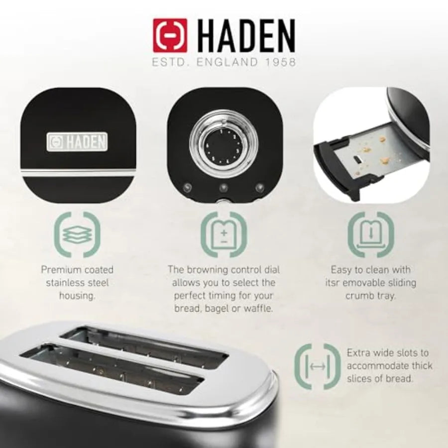 12 Cup Programmable Drip Coffee Maker with Heritage 2 Slice Wide Slot Stainless Steel Toaster in Turquoise and Chrome Ideal for