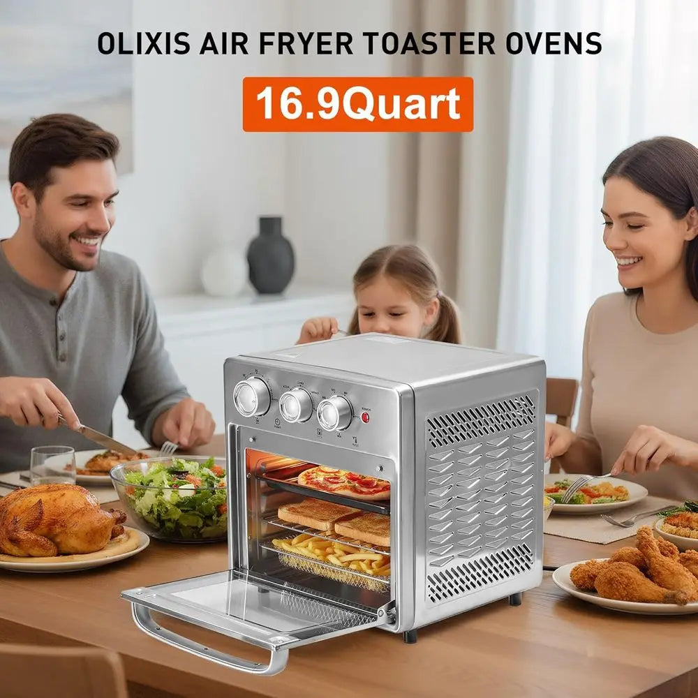 Toaster Oven Combo, A Countertop Oven , 5 Functions in 1, 4 Accessories Included, Stainless, Up to 450°