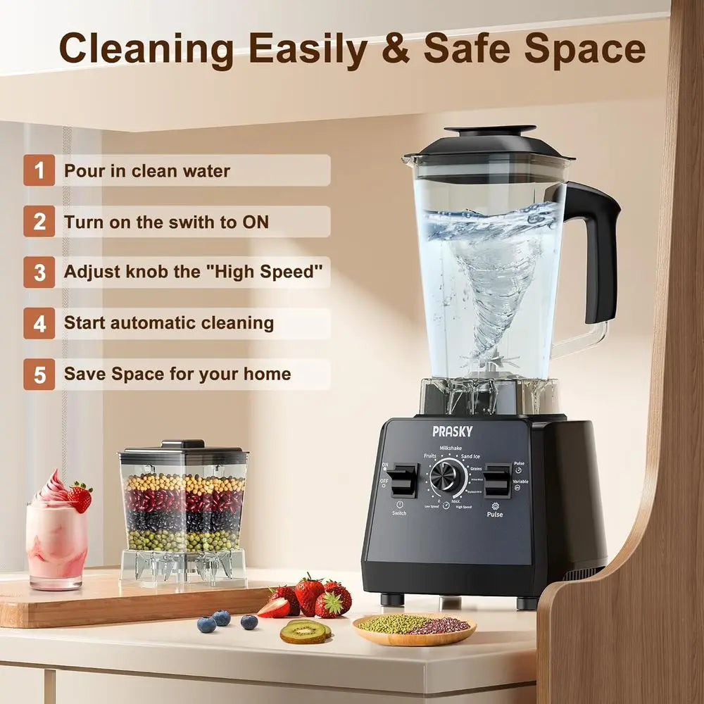 Blender, Smoothies Blenders, Max. 2400Watts/1000Watts Blender and Grinder Combo, 25000RPM Powerful Kitchen, 68oz BPA-free 2 Cont