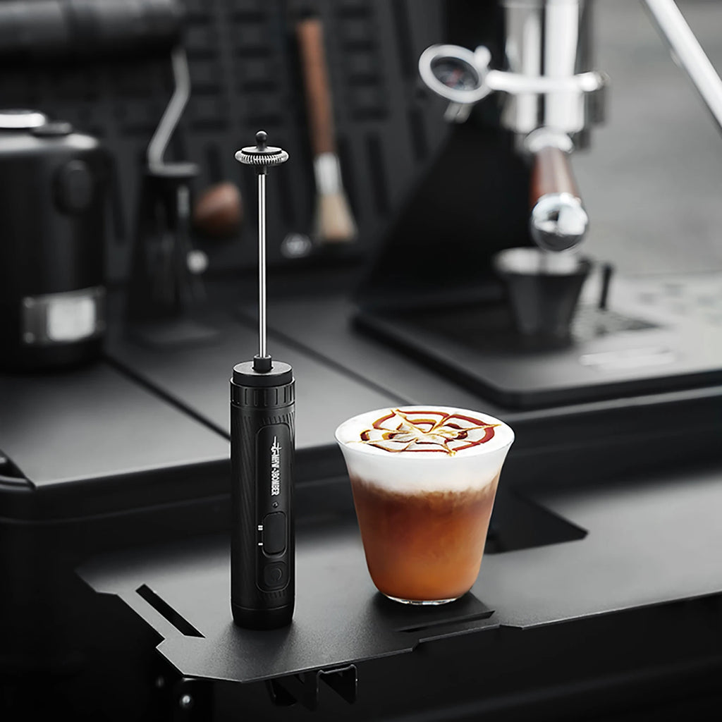 Electric Milk Frother USB Rechargeable Handheld Milk Foamer 2 Speeds Coffee Foam Maker Blender Espresso Accessories