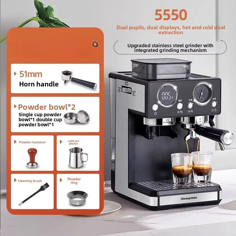 An Italian-style Coffee Machine Semi-automatic Household Small Extraction and Grinding Integrated