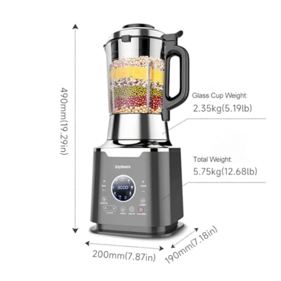 Cooking Blender Hot and Cold Blender for Soy Milk Juice Soup Maker with Stew Pot 1.75L 59 Oz 1200W Black