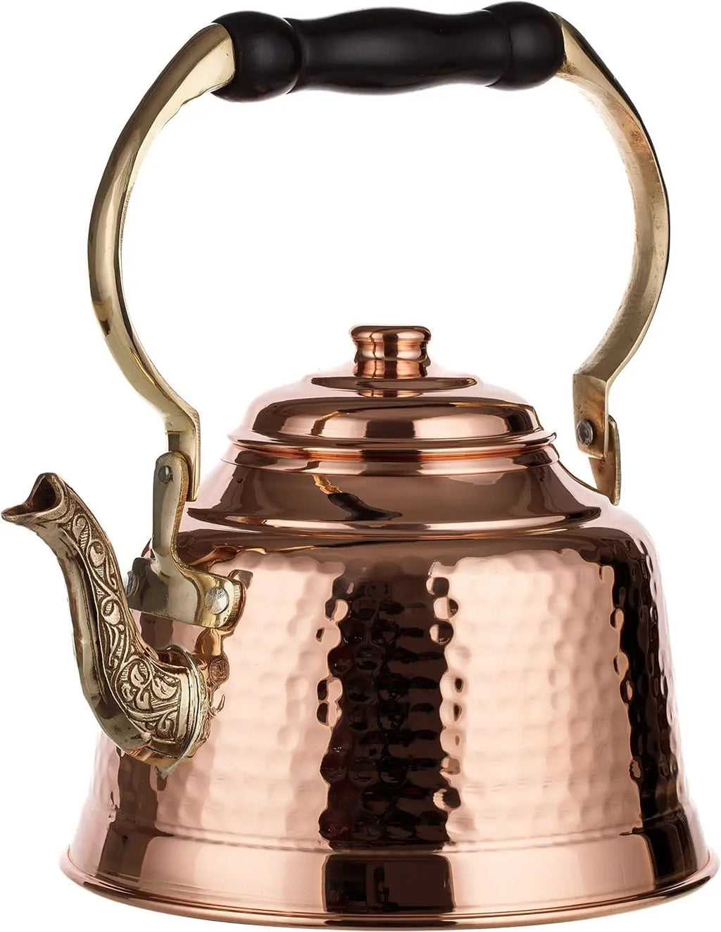 Handmade Copper Teapot, Thick Hammered Solid Copper, Tin Lined Stovetop Kettle, 1.6-Quarts Capacity for Tea Lovers