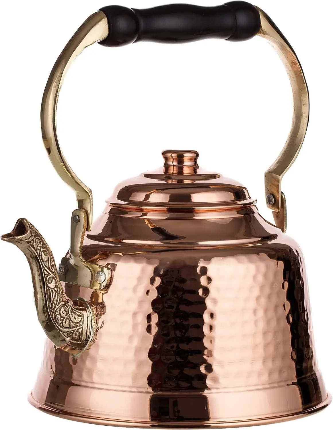Handmade Copper Teapot, Thick Hammered Solid Copper, Tin Lined Stovetop Kettle, 1.6-Quarts Capacity for Tea Lovers