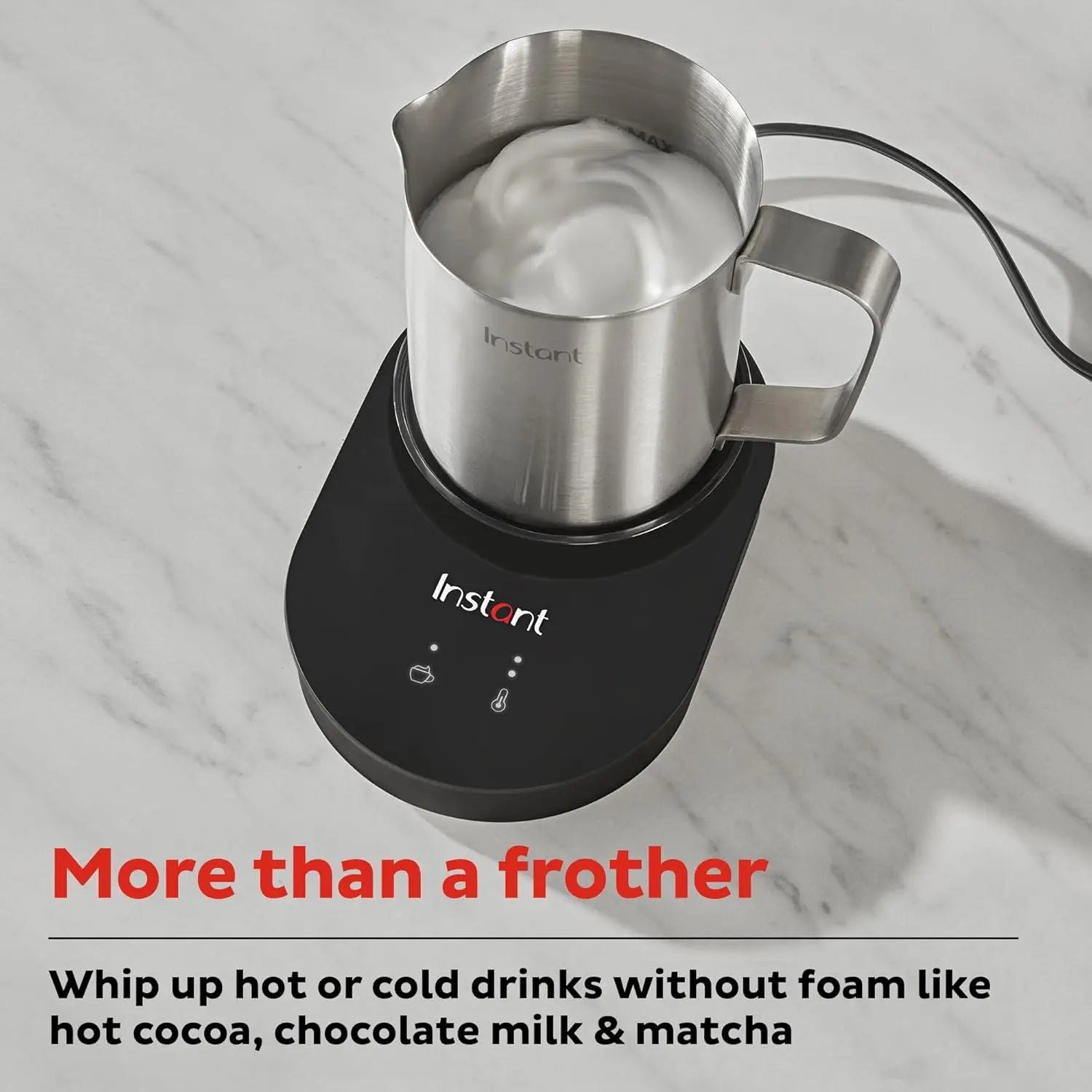 9-in-1 Electric Milk Steamer and Frother, 17oz Stainless Steel Pitcher for Hot/Cold Foam