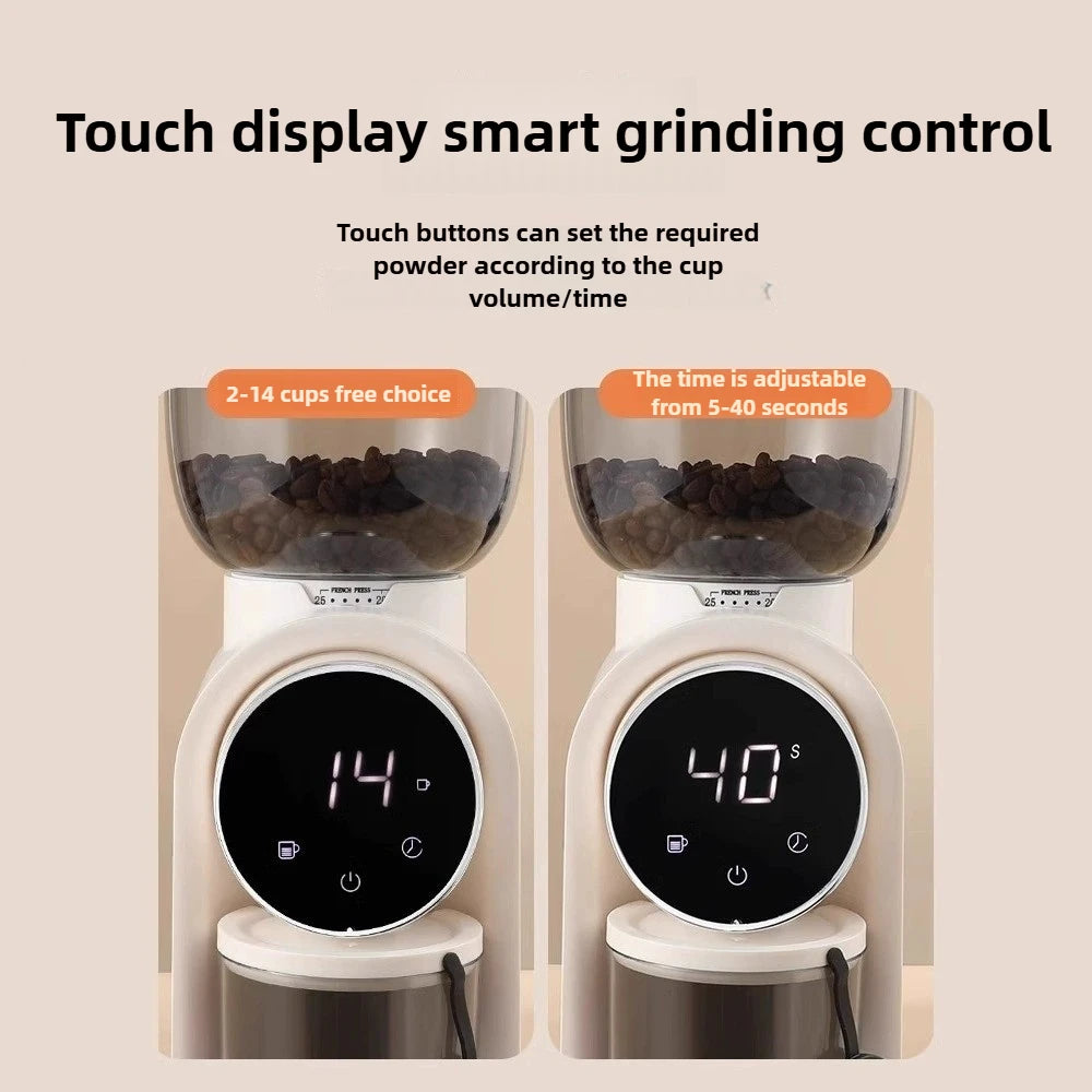 Electric Coffee Grinder Automatic Burr Mill Coffee Bean Grinder for Espresso American Coffee Pour Over Visual Bean Storage