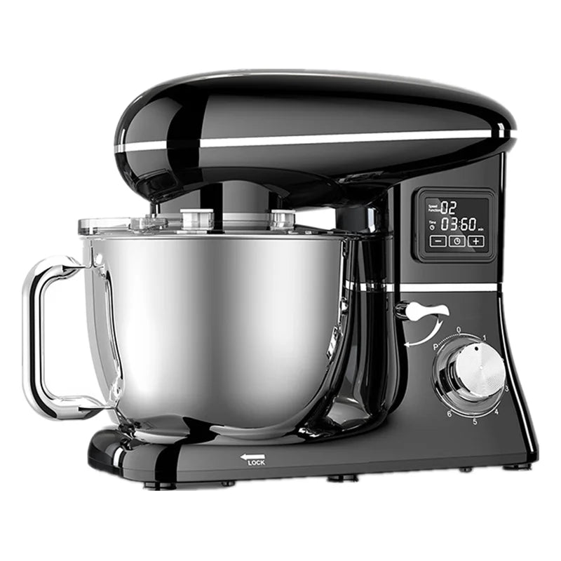 Commercial Stand Mixer 1500W, 6.5L Stainless Steel Bowl 6-Speed, Silent Design Smart Display Multi-Functional Dough Mixer