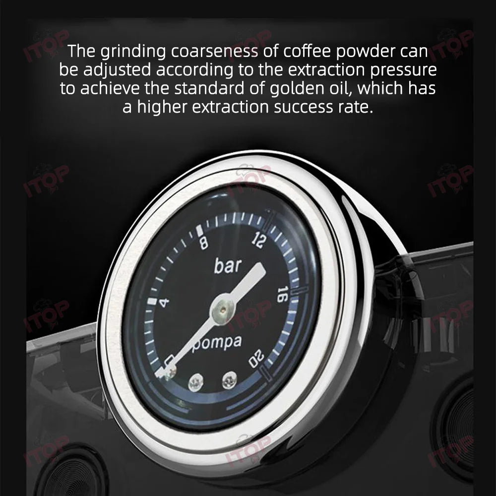 A 51mm Portafilter Household Espresso Coffee Machine 20Bar Cappuccino Latte Milk Foam Coffee Maker Home Cafe.