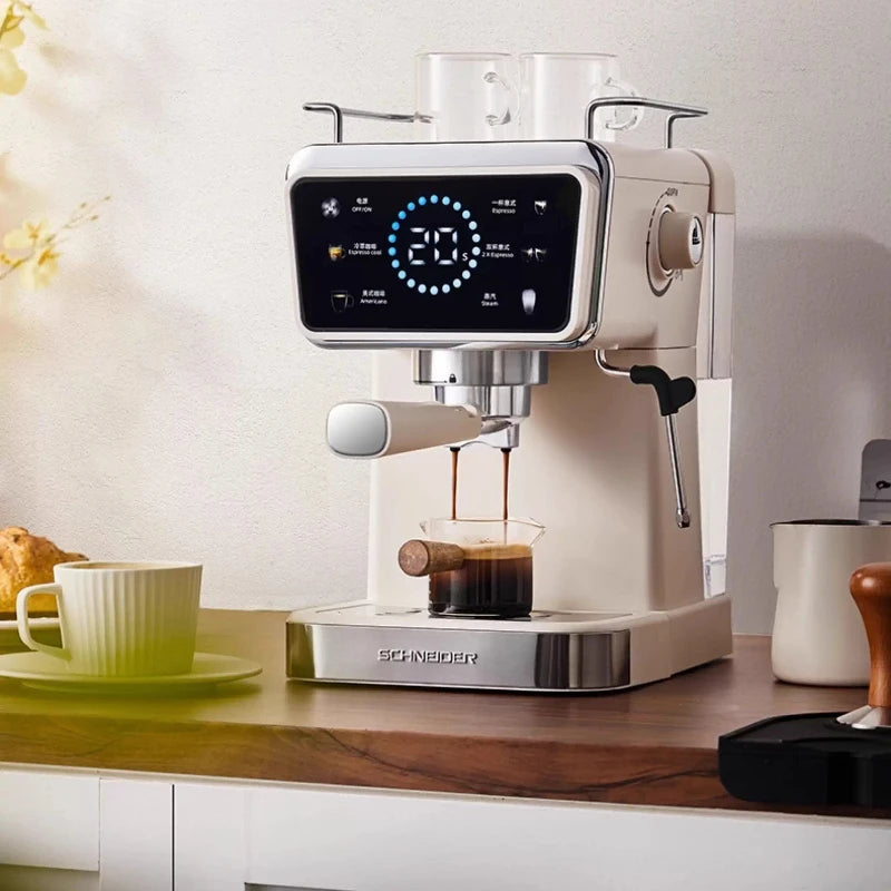 SCHNEIDER Cold/Hot Brew Coffee Maker Italian Style Household Small Fully Semi-Automatic Milk Frother