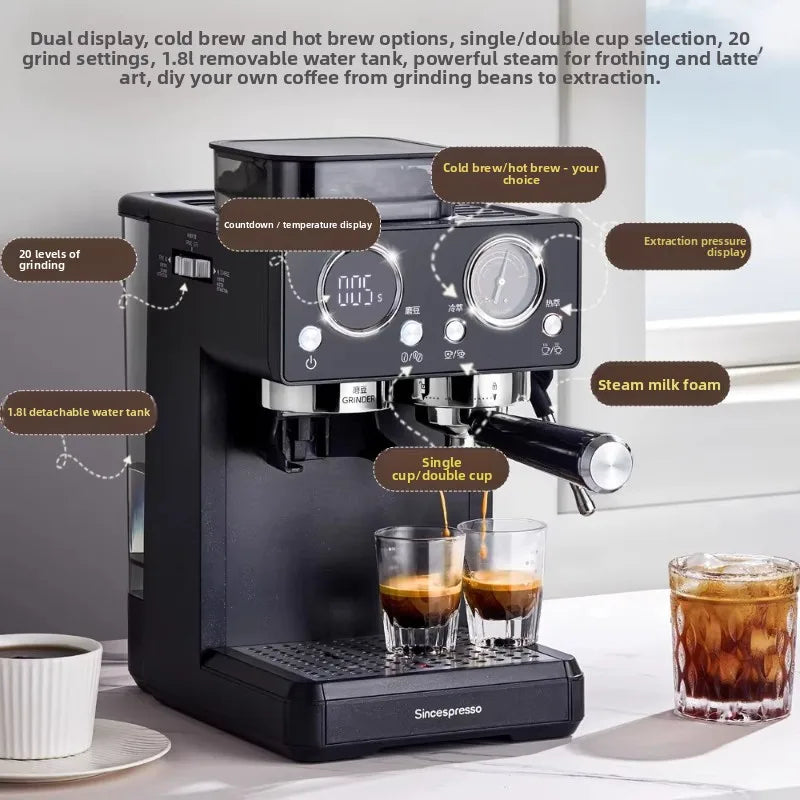 An Italian-style Coffee Machine Semi-automatic Household Small Extraction and Grinding Integrated