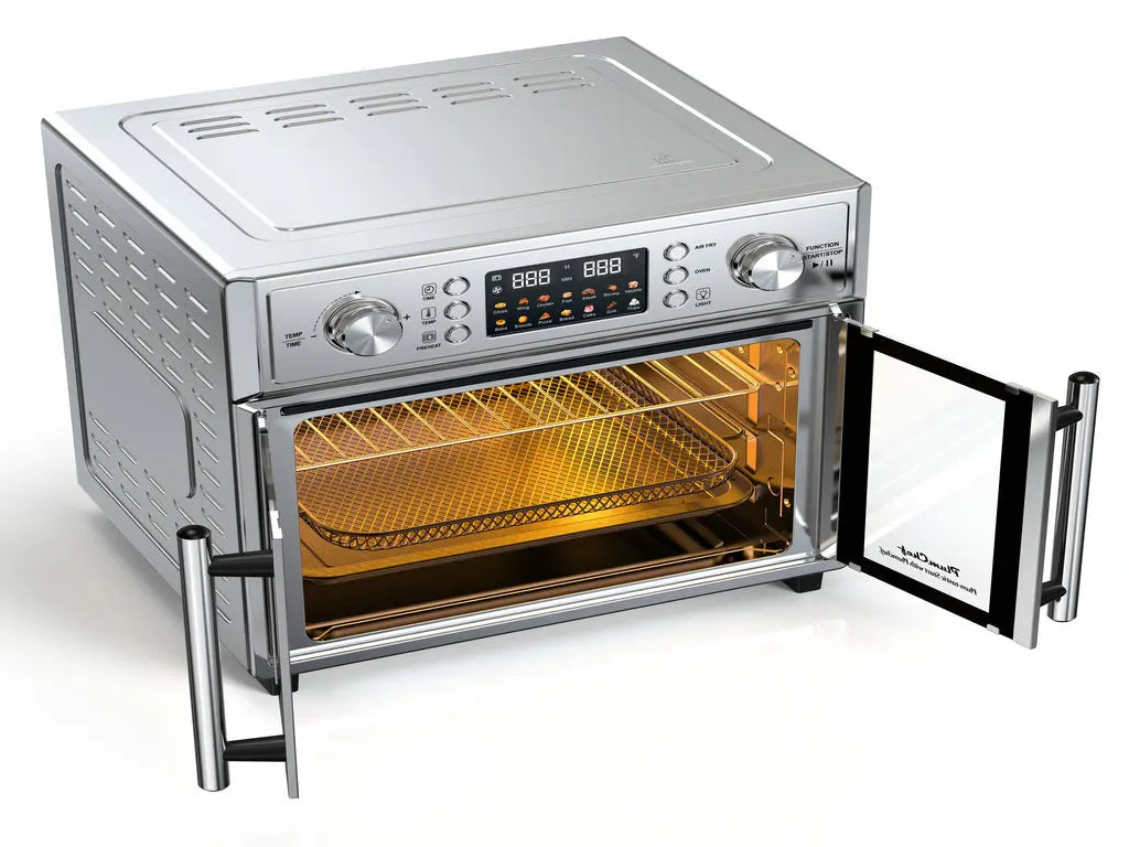 The new 7-in-1 Air Fryer Toaster Oven, 14 Presets, 1700W Stainless Steel with 360° Hot Air, Interior Light, Easy-Clean Tray