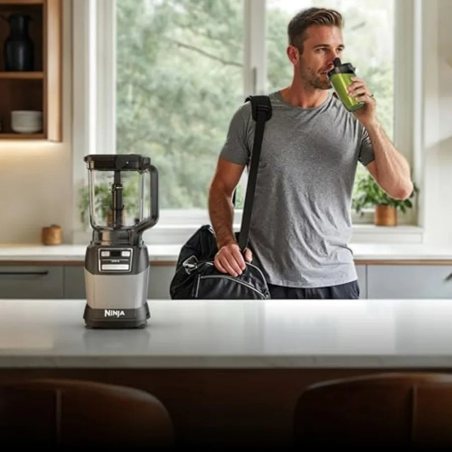 Blender Compact Kitchen System 1200W 3 Functions for Smoothies Dough Frozen Drinks with Auto-IQ 72-oz. Blender Pitcher 40-oz. P