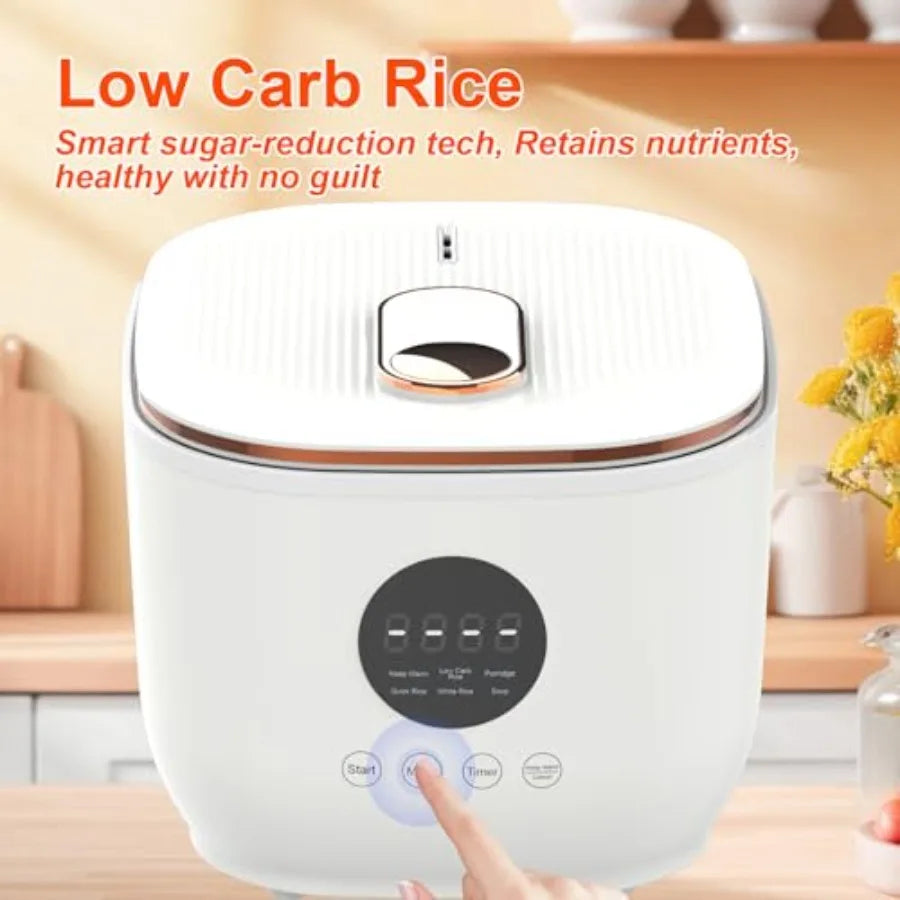 A Healthy Low Carb Rice Cooker Low Sugar Digital Steamer Porridge Soup Quick Rice White Rice Stainless Steel Filter Basket