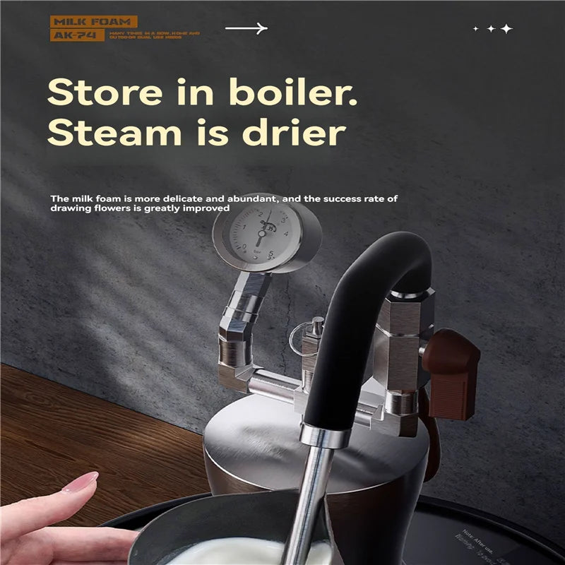 The AK74 steam milk frother household outdoor camping coffee frother, portable milk frother
